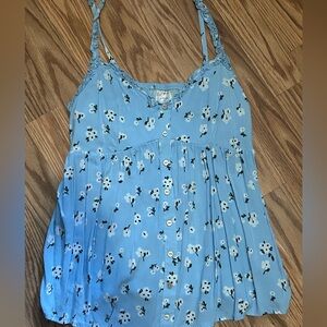 Blue Floral Tank Top